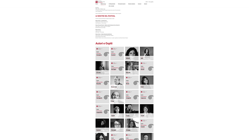 Descrizione del sito web relativo al Festival del Giornalismo Culturale che si tiene ogni anno a Urbino